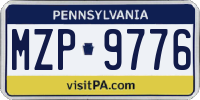 PA license plate MZP9776