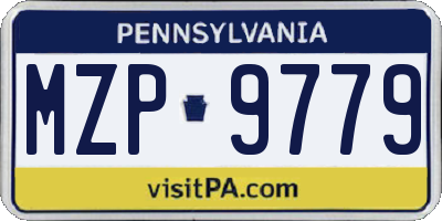 PA license plate MZP9779