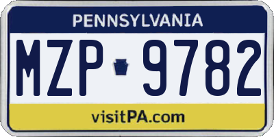 PA license plate MZP9782