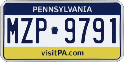 PA license plate MZP9791