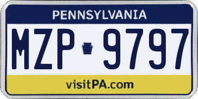 PA license plate MZP9797