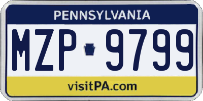 PA license plate MZP9799