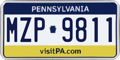 PA license plate MZP9811
