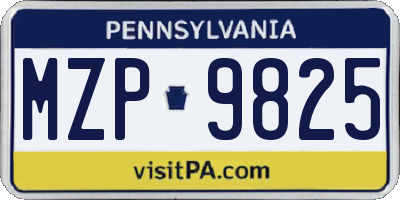 PA license plate MZP9825