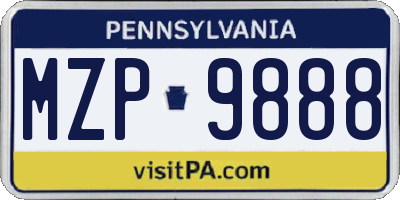PA license plate MZP9888
