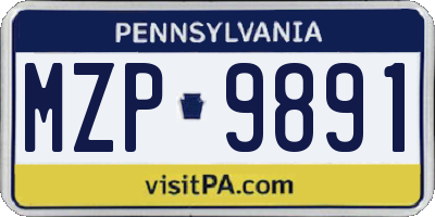 PA license plate MZP9891