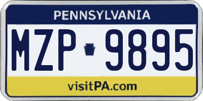 PA license plate MZP9895