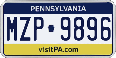 PA license plate MZP9896