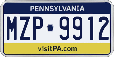 PA license plate MZP9912