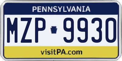 PA license plate MZP9930