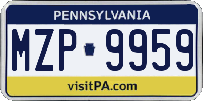 PA license plate MZP9959