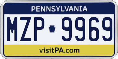 PA license plate MZP9969