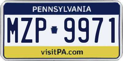 PA license plate MZP9971