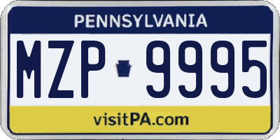 PA license plate MZP9995