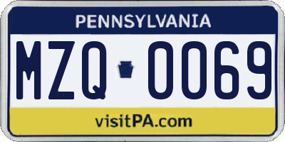 PA license plate MZQ0069