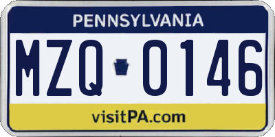 PA license plate MZQ0146