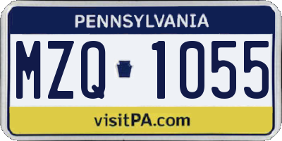 PA license plate MZQ1055