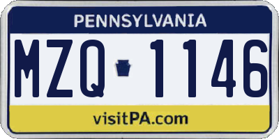 PA license plate MZQ1146