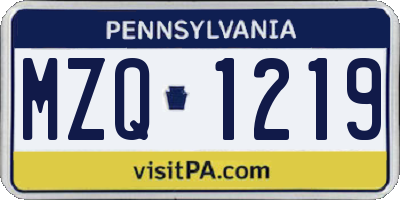 PA license plate MZQ1219