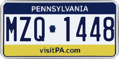 PA license plate MZQ1448
