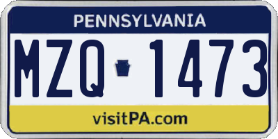 PA license plate MZQ1473