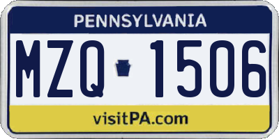 PA license plate MZQ1506