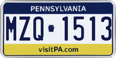PA license plate MZQ1513