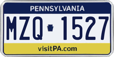 PA license plate MZQ1527