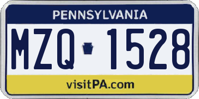 PA license plate MZQ1528