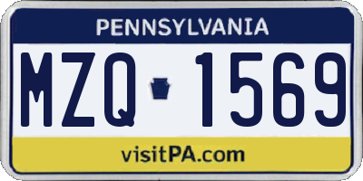 PA license plate MZQ1569