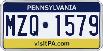 PA license plate MZQ1579