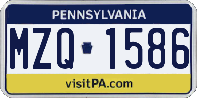 PA license plate MZQ1586
