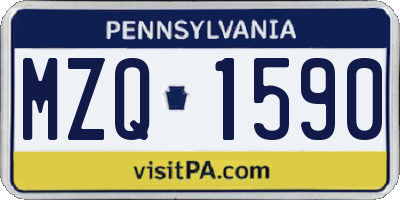 PA license plate MZQ1590