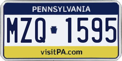 PA license plate MZQ1595