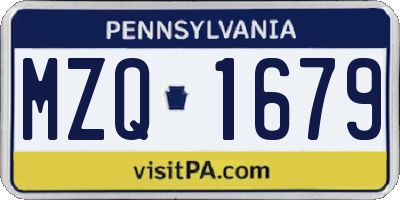 PA license plate MZQ1679