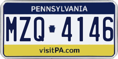 PA license plate MZQ4146