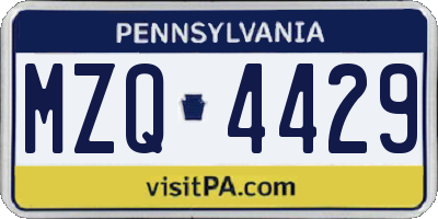 PA license plate MZQ4429