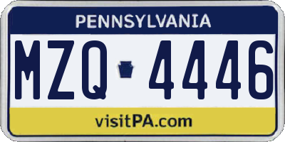PA license plate MZQ4446