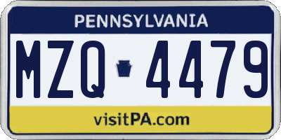 PA license plate MZQ4479