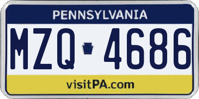 PA license plate MZQ4686