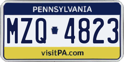 PA license plate MZQ4823