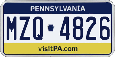 PA license plate MZQ4826