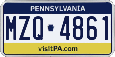 PA license plate MZQ4861