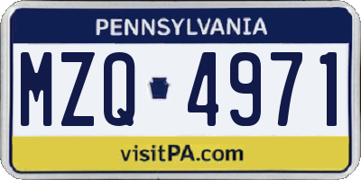 PA license plate MZQ4971