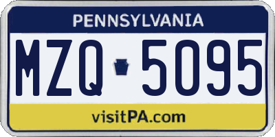 PA license plate MZQ5095