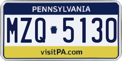 PA license plate MZQ5130