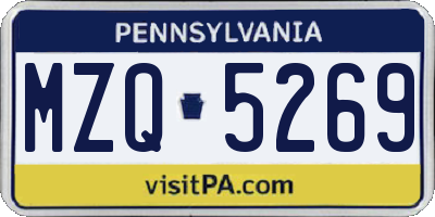 PA license plate MZQ5269
