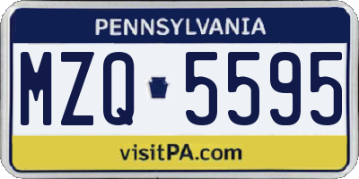 PA license plate MZQ5595