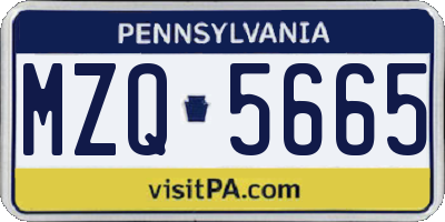 PA license plate MZQ5665