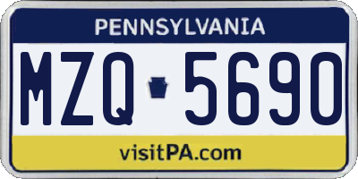 PA license plate MZQ5690